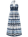 Tie-Dye Halter Neck Sleeveless Dress