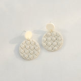 Soft Pottery Round Braided Earrings