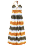 Tie-Dye Halter Neck Sleeveless Dress