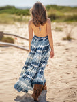 Tie-Dye Halter Neck Sleeveless Dress