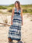 Tie-Dye Halter Neck Sleeveless Dress