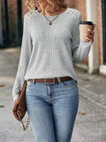Round Neck Ribbed Long Sleeve Shirt