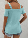 Double Spaghetti Straps Short Sleeve T-Shirt