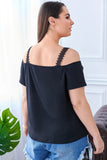 Plus Cold Shoulder Lace strap Top