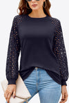 Long Raglan Sleeve Round Neck Tee