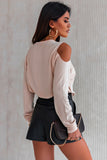 Cold-Shoulder Round Neck Top