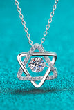 Moissanite Rhodium-Plated Chain-Link Necklace