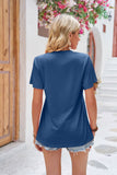 Ruched V-Neck Short Sleeve Tee