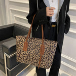 PU Leather Leopard Tote Bag