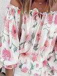 Floral Off-Shoulder Flounce Sleeve Blouse