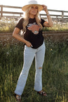 Chic Cow Graphic Round Neck T-Shirt