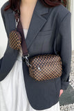 Geometric PU Leather Shoulder Bag with Small Purse