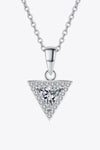 925 Sterling Silver Triangle Moissanite Pendant Necklace