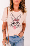 Rabbit With Glasses Bubble Gum Graphic Tee