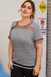 Plus Contrast Mesh Crewneck Tee