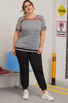 Plus Contrast Mesh Crewneck Tee