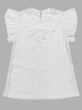 Lace Detail Eyelet Cap Sleeve Blouse