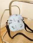 Butterfly Print Polyester Shoulder Bag