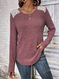 Round Neck Ribbed Long Sleeve Shirt