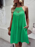 Swiss Dot Spaghetti Strap Dress with Pockets