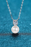 Freshwater Pearl Moissanite Necklace 925 Sterling Silver