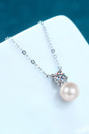 Freshwater Pearl Moissanite Necklace 925 Sterling Silver