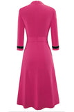 Round Neck Three-Quater Sleeve Dress