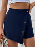 Zip-Back High Waist Shorts