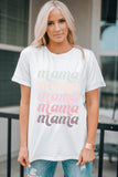 MAMA Graphic Contrast Tee Shirt