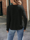 Round Neck Ribbed Long Sleeve Shirt