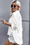 Button Down Chic Leopard Side Slit High-Low Shirt