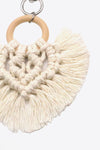 Assorted 4-Pack Heart-Shaped Macrame Fringe Keychain