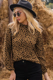 Chic Printed Round Neck Long Sleeve Blouse