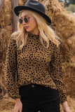 Chic Printed Round Neck Long Sleeve Blouse