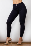 Full Size Contrast Detail Buttoned Leggings