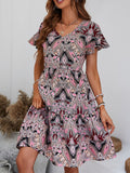 V-Neck Tiered Dress