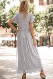 Classy Scalloped Trim Lace Plunge Maxi Dress