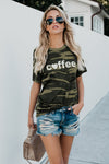 Coffee Heart Graphic Camo Tee
