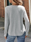 Round Neck Ribbed Long Sleeve Shirt