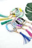 Assorted 2-Pack Multicolored Beaded Tassel Keychain