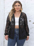 Plus Size Lace Open Front Cardigan