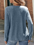 Round Neck Ribbed Long Sleeve Shirt