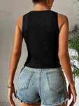 Leopard Cutout Round Neck Tank