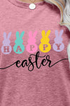 HAPPY EASTER Graphic Round Neck T-Shirt