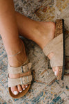 WeeBoo Walk with Me Buckled Soft Footbed Sandals in Taupe