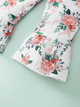 Girls Toddler Bow Detail Cami and Floral Flare Pants Set