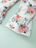Girls Toddler Bow Detail Cami and Floral Flare Pants Set