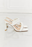 MMShoes In Love Double Braided Block Heel Sandal in White