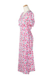 Floral Surplice Neck Short Sleeve Dress