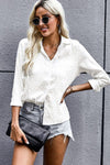 Button Down Chic Leopard Side Slit High-Low Shirt